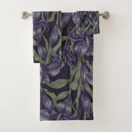 Elegante Aquarellfarben mit blumengeschmückter Opt Badhandtuch Set