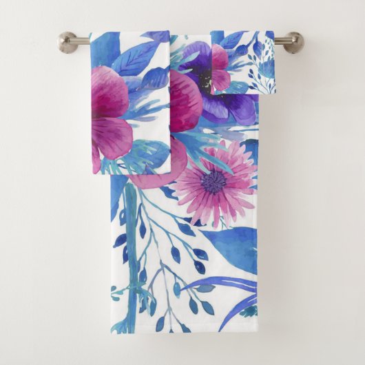 Elegante Aquarellfarben mit blumengeschmückter Opt Badhandtuch Set (Insitu)