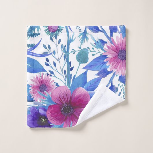 Elegante Aquarellfarben mit blumengeschmückter Opt Badhandtuch Set (Waschlappen)