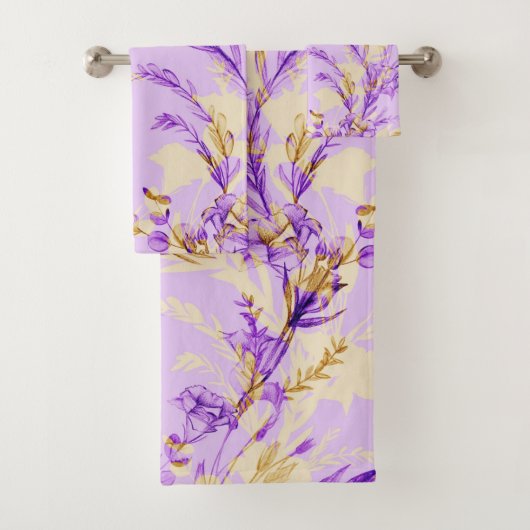 Elegante Aquarellfarben mit blumengeschmückter Opt Badhandtuch Set (Insitu)