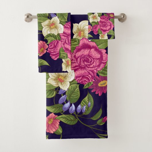 Elegante Aquarellfarben mit blumengeschmückter Opt Badhandtuch Set (Insitu)