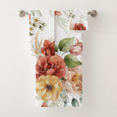 Elegante Aquarellfarben mit blumengeschmückter Opt Badhandtuch Set (Insitu)
