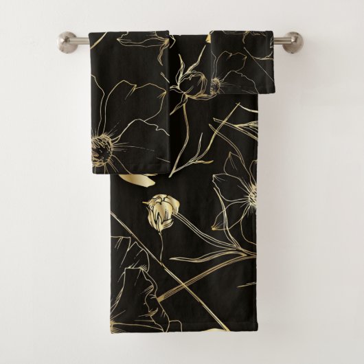 Elegante Aquarellfarben mit blumengeschmückter Opt Badhandtuch Set (Insitu)