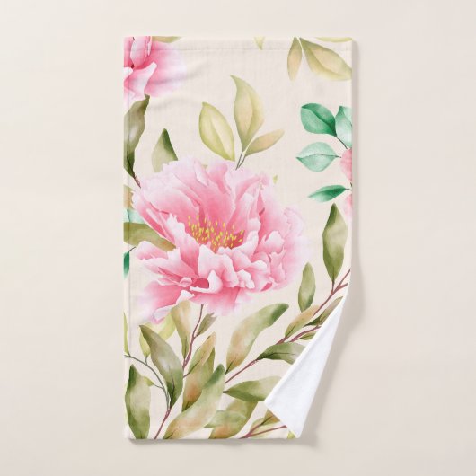 Elegante Aquarellfarben mit blumengeschmückter Opt Badhandtuch Set (Handtuch)