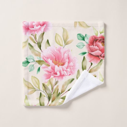 Elegante Aquarellfarben mit blumengeschmückter Opt Badhandtuch Set (Waschlappen)