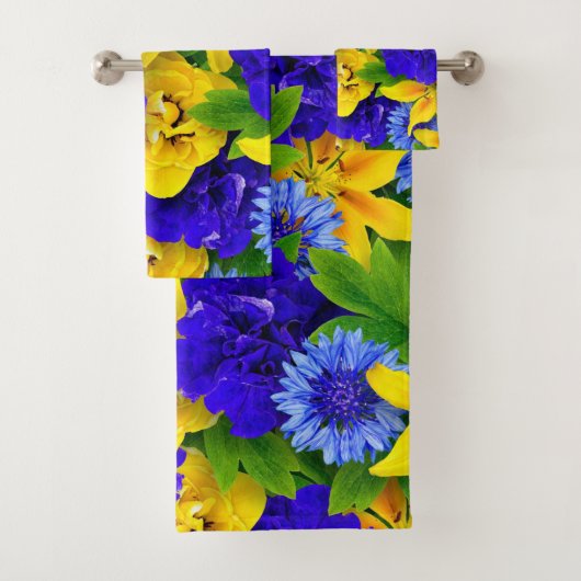 Elegante Aquarellfarben mit blumengeschmückter Opt Badhandtuch Set (Insitu)