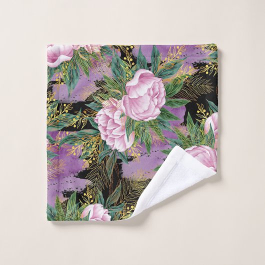 Elegante Aquarellfarben mit blumengeschmückter Opt Badhandtuch Set (Waschlappen)