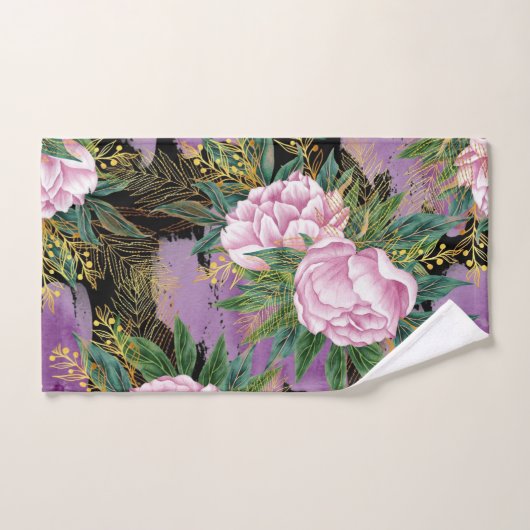 Elegante Aquarellfarben mit blumengeschmückter Opt Badhandtuch Set (Handtuch)