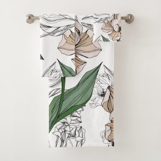Elegante Aquarellfarben mit blumengeschmückter Opt Badhandtuch Set (Insitu)