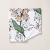 Elegante Aquarellfarben mit blumengeschmückter Opt Badhandtuch Set (Waschlappen)