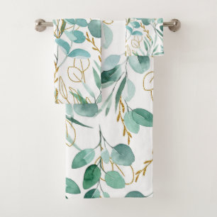 Elegante Aquarellfarben mit blumengeschmückter Opt Badhandtuch Set