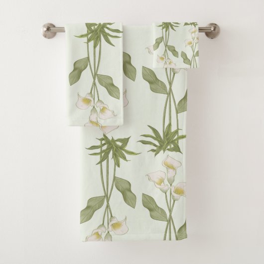 Elegante Aquarellfarben mit blumengeschmückter Opt Badhandtuch Set (Insitu)