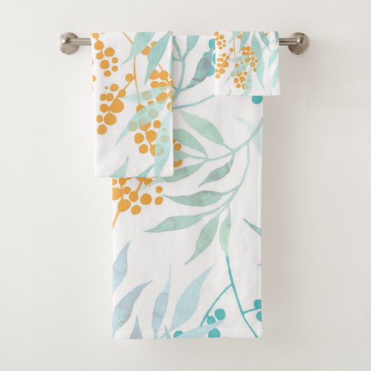 Elegante Aquarellfarben mit blumengeschmückter Opt Badhandtuch Set (Insitu)