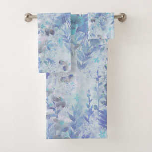 Elegante Aquarellfarben mit blumengeschmückter Opt Badhandtuch Set