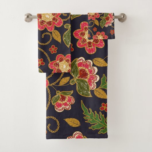 Elegante Aquarellfarben mit blumengeschmückter Opt Badhandtuch Set (Insitu)