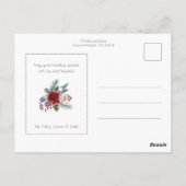 Elegante Aquarellfarben, Pine & Gold-Rahmen-Foto Postkarte (Rückseite)