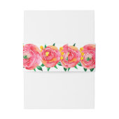 Elegante Aquarellfarben Rosa Blume Einladung Bauch Einladungsbanderole (Rückseitenbeispiel)