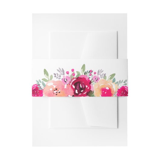 Elegante Aquarellfarben Rosa Blume Einladungsbanderole (Vorderseite Beispiel)