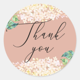 Elegante Aquarellfarben Rosa Blütenhochzeit Vielen Runder Aufkleber