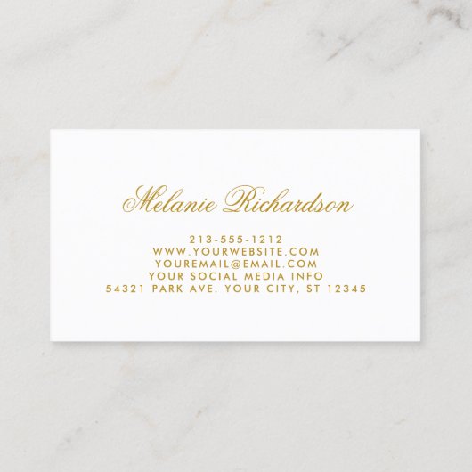 Elegante Aquarellfarben Rosa Flora und Goldrahmen Visitenkarte (Rückseite)