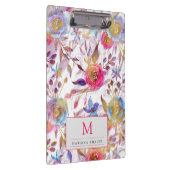 Elegante Aquarellfarben Rosa, Gold und Weiß Klemmbrett (Rechts)