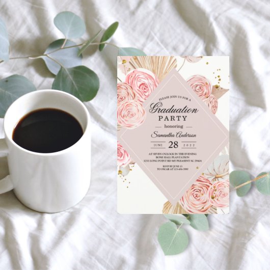 Elegante Aquarellfarben, rosa und Lila Blumenrahme Einladung