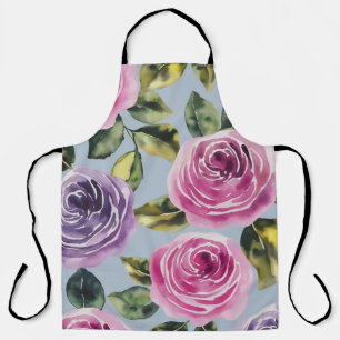 Elegante Aquarellfarben Rose Blumendesign Schürze