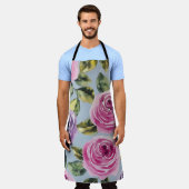 Elegante Aquarellfarben Rose Blumendesign Schürze (Getragen)