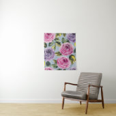 Elegante Aquarellfarben Rose Blumendesign Wandteppich (Beispiel)