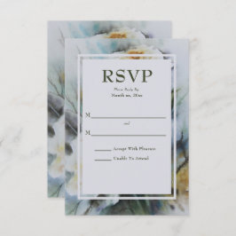 Elegante Aquarellfarben Rose Creme and Sage Green RSVP Karte