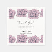 Elegante Aquarellfarben Rose Dank für Ihre Hochzei Serviette (Vorderseite)