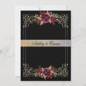 Elegante Aquarellfarben Rose Goldrahmen Hochzeit Einladung (Vorderseite)