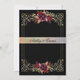 Elegante Aquarellfarben Rose Goldrahmen Hochzeit Einladung