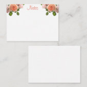 Elegante Aquarellfarben-Rose Handskriptvorlage Mitteilungskarte (Vorne/Hinten)