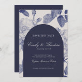 Elegante Aquarellfarben-Rose Hochzeit Sichern Sie  Einladung (Vorne/Hinten)