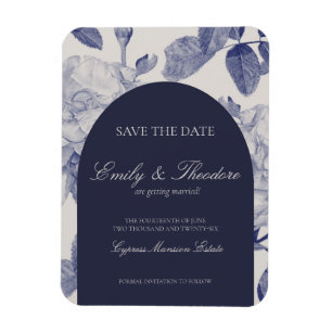 Elegante Aquarellfarben-Rose Hochzeit Sichern Sie Magnet