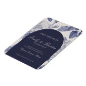 Elegante Aquarellfarben-Rose Hochzeit Sichern Sie  Magnet (Linke Seite)