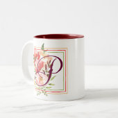 Elegante Aquarellfarben Rose Kaffee Tasse (Vorderseite Links)