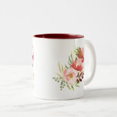 Elegante Aquarellfarben Rose Kaffee Tasse (VorderseiteRechts)