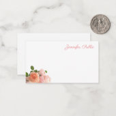 Elegante Aquarellfarben-Rose Pastellfarben-Vorlage Mitteilungskarte (Vorderseite/Rückseite Beispiel)