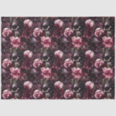 Elegante Aquarellfarben Rose Skull Halloween Seidenpapier (Vorderseite)