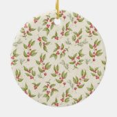 Elegante Aquarellfarben, Rot-Rahmen-Familie Keramik Ornament (Hinten)