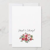 Elegante Aquarellfarben Rote Rose Save the Date fl Einladung (Rückseite)