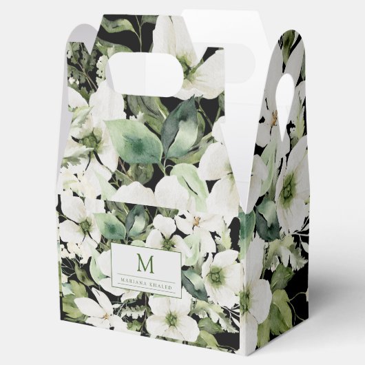 Elegante Aquarellfarben, schwarz und weiß Geschenkschachtel (Geöffnet)