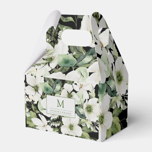 Elegante Aquarellfarben, schwarz und weiß Geschenkschachtel (Vorderseite)