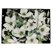 Elegante Aquarellfarben, schwarz und weiß Große Geschenktüte (Rückseite)