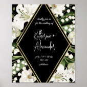 Elegante Aquarellfarben, schwarz und weiß Poster (Vorne)