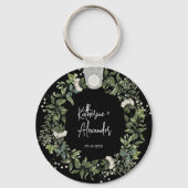 Elegante Aquarellfarben, schwarz und weiß Schlüsselanhänger (Vorderseite)