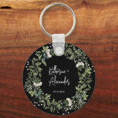 Elegante Aquarellfarben, schwarz und weiß Schlüsselanhänger (Vorderseite)