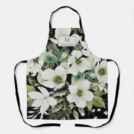 Elegante Aquarellfarben, schwarz und weiß Schürze